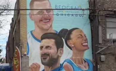 Đoković, Jokić i Vuleta zajedno! Mural sa likovima srpskih sportista osvanuo u Americi
