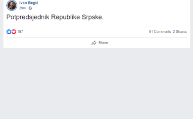 Ivan Begić potpredsjednik Republike Srpske?