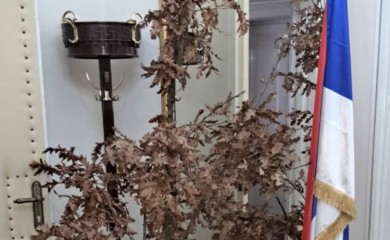 TRADICIONALNO Unesen badnjak u kabinet srpskog člana Predsjedništva BiH