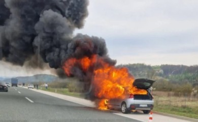 Izgorio automobil na Auto-putu "9. januar"