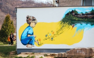 Oslikala ga Minja Knežević: OŠ “Milan Rakić” u Banjaluci krasi mural o pitanju zaštite životne sredine