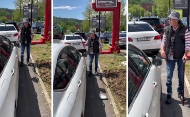 “Nije mogao proći”: Starac polupao nepropisno parkirane automobile VIDEO