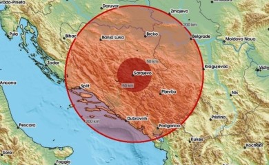 Snažan zemljotres pogodio BiH, epicentar u blizini Sarajeva