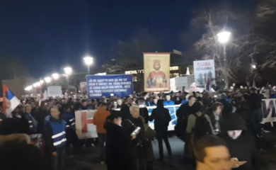 Protest opozicije protiv evropskog plana za Beograd i Prištinu (VIDEO)