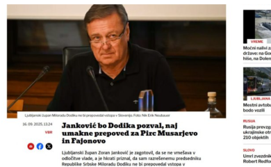 Gradonačelnik Ljubljane: Ne bih zabranio predsjedniku Srpske Miloradu Dodiku ulazak u Sloveniju
