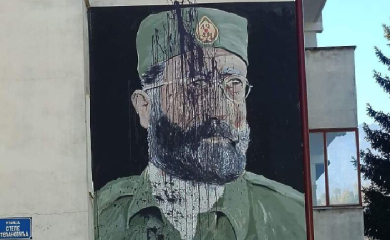 FOČA: Išaran mural komadanta Draže Mihajlovića