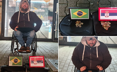 Ulični svirač odmjerava snage Srbije i Brazila u Banjaluci