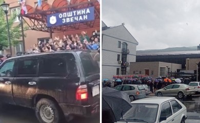Šok bombe i suzavac u Zvečanu: Kosovska policija upala u zgradu opštine (VIDEO)
