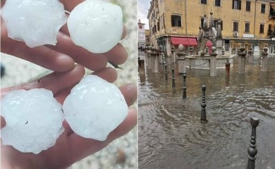 Olujno nevrijeme pogodilo Sloveniju: Ulice poplavljene, padao grad veličine jajeta (FOTO)