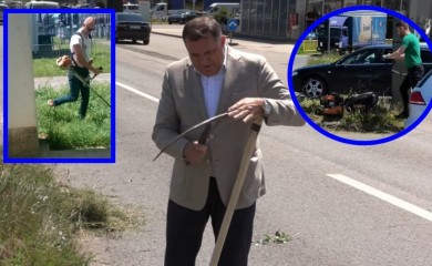 Kosi "tata" kose svi: I Begić i Mazalica kosačicama po Banjaluci VIDEO