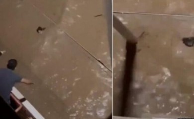 Zastrašujuće! Bujica nosi ženu, ona vrišti i zove u pomoć, a ljudi s balkona mogu samo da gledaju VIDEO