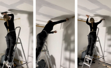 Seksi molerka zapalila mreže: Muškarci hipnotisano gledaju kako malteriše zidove VIDEO