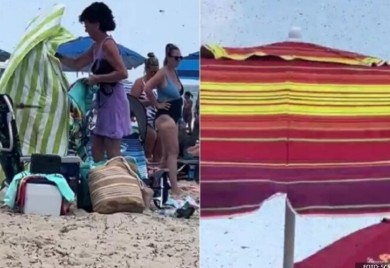 Scenario iz noćne more na plaži usred dana: Bili su svuda, ispred nas, iza, pored (VIDEO)