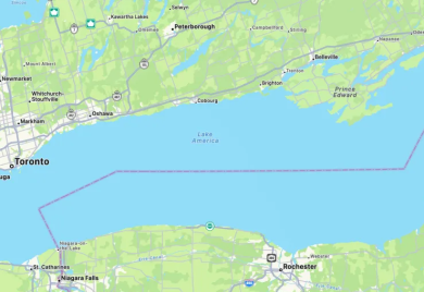 Epl na svojim mapama preimenovao Ontario u „Jezero Amerika“