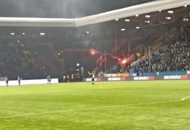 Incident na samom početku utakmice na stadionu Grbavica