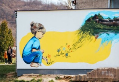 Oslikala ga Minja Knežević: OŠ “Milan Rakić” u Banjaluci krasi mural o pitanju zaštite životne sredine