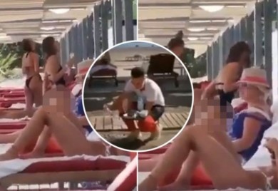 Konobaru od šoka ispao poslužavnik: Ljubavna akcija na plaži u Crnoj Gori VIDEO