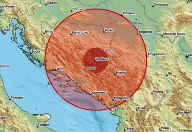 Snažan zemljotres pogodio BiH, epicentar u blizini Sarajeva