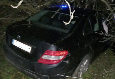 Mercedesom uletio u dvorište