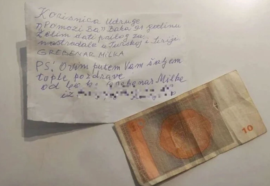 Gest starice ganuo: Uz pismo poslala 10 KM za pomoć Siriji i Turskoj