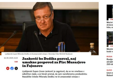 Gradonačelnik Ljubljane: Ne bih zabranio predsjedniku Srpske Miloradu Dodiku ulazak u Sloveniju