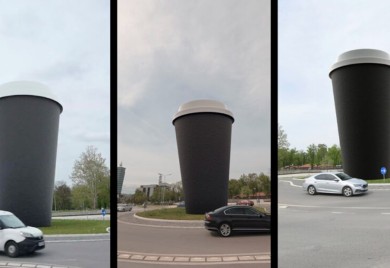 Urnebesna instalacija: Šolja kafe na kružnom toku u Banjaluci?