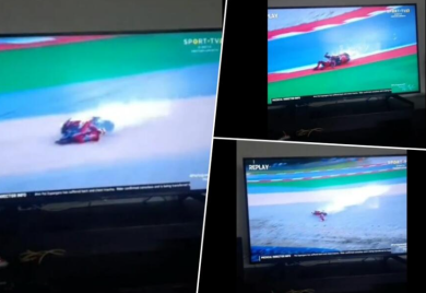 Stravična nesreća u Moto GP: Čuveni vozač se okretao na stazi, motor pao preko njega (VIDEO)