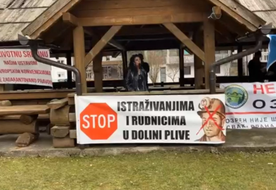 Protest u Jezeru protiv geoloških istraživanja i iskopavanja ruda