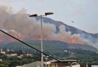 Trebinjski vatrogasci zaustavili požar koji je dolazio iz pravca Hrvatske