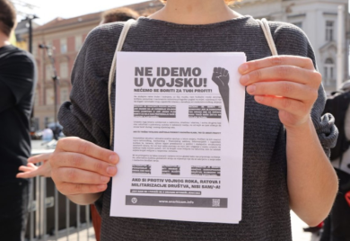 Protest protiv obaveznog vojnog roka u Zagrebu: Nismo topovsko meso