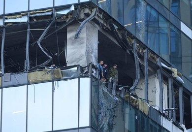 Snimljen trenutak udara drona u zgradu usred Moskve