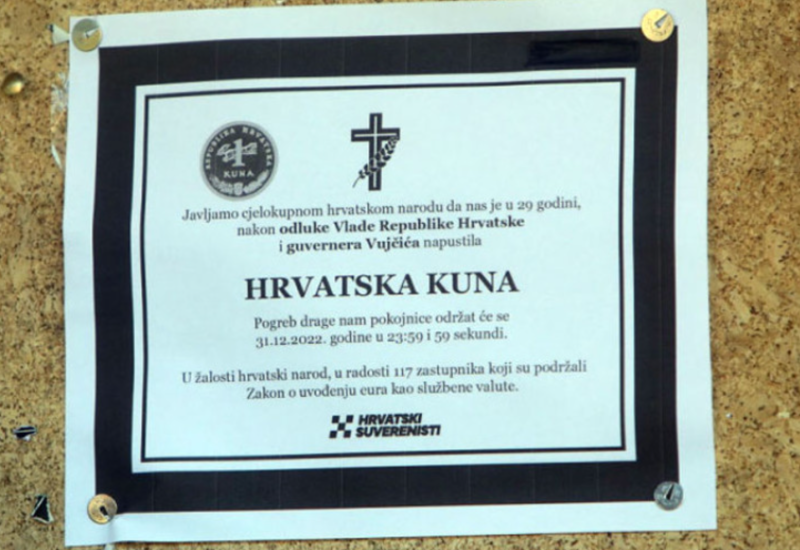 Osvanula smrtovnica za kunu