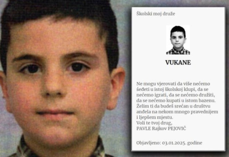 Drug iz klupe posvetio čitulju najmlađoj žrtvi masakra na Cetinju
