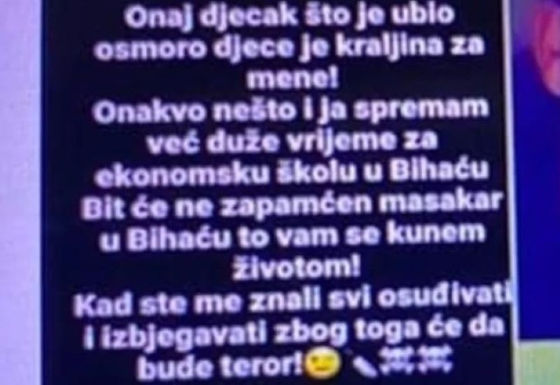 Mladić prijetio masakrom u Ekonomskoj školi poput onog u Srbiji