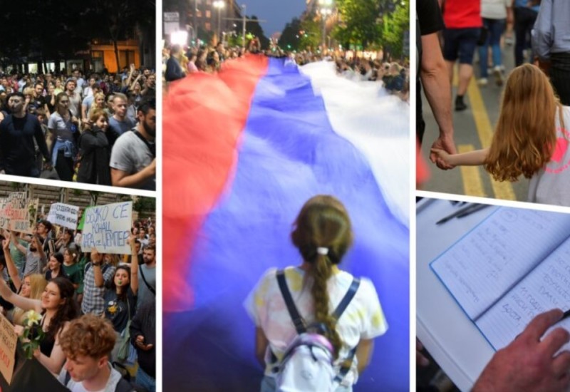Završen protest „Srbija protiv nasilja“: Rijeke ljudi na ulicama i poruke predsjedniku FOTO