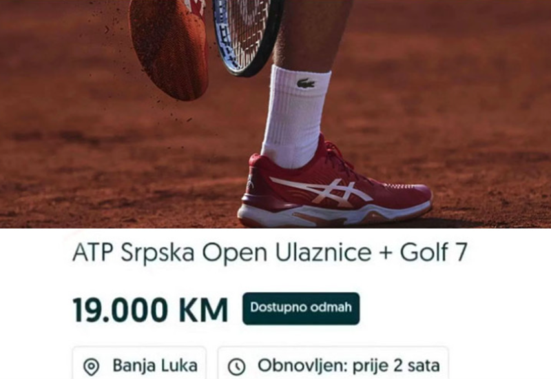 Uklonjen oglas u kome je prodavac auta nudio karte za „Srpska open“ uz „gratis golf 7“ za 19.000 KM