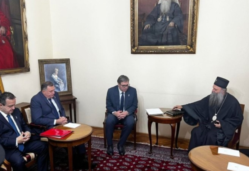 Završen sastanak patrijarha i sinoda sa Vučićem i Dodikom