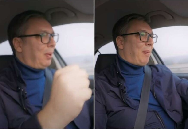 Vučić tiktoker vozi "staru" škodu na auto-putu i đuska, svi brži od njega (VIDEO)