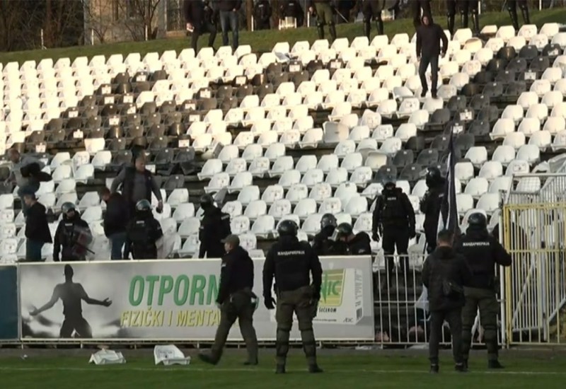 Prekinut meč Partizana: Žestok sukob "grobara" i žandarmerije