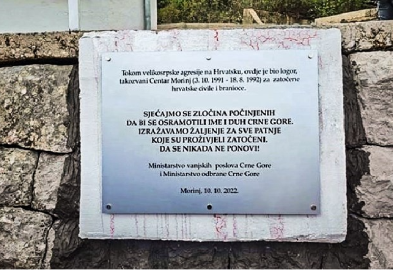 Crnogorsko Udruženje boraca traže uklanjanje spomen-ploče u Morinju