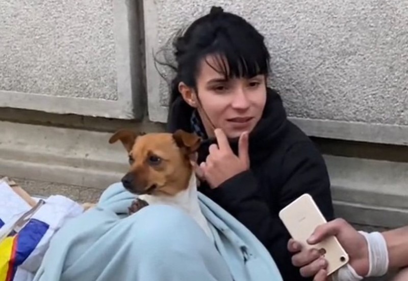 Mlada ljepotica sa psom prosi u Knez Mihajlovoj