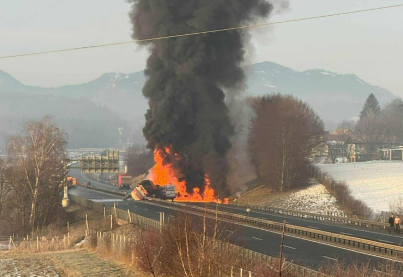Teška nesreća u Sloveniji: Eksplodirala cisterna, zatvoren auto-put (VIDEO)