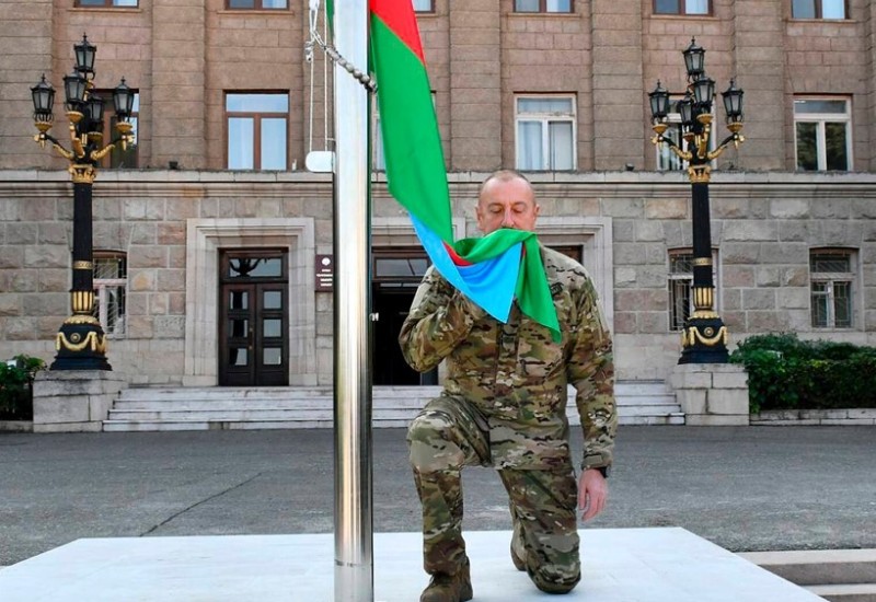 Alijev podigao zastavu Azerbejdžana u Nagorno-Karabahu