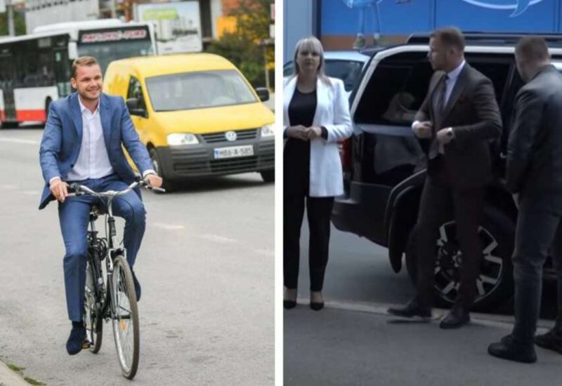 Nekada biciklom, a danas kao Donald Tramp: Pogledajte dolazak Draška Stanivukovića na sastanak sa SDS-om