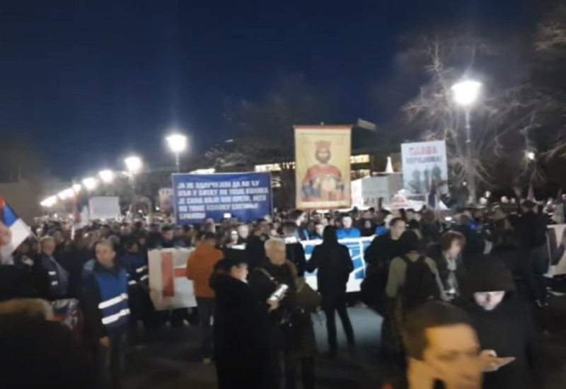 Protest opozicije protiv evropskog plana za Beograd i Prištinu (VIDEO)