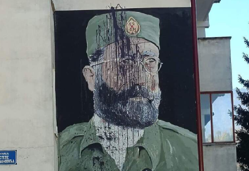 FOČA: Išaran mural komadanta Draže Mihajlovića