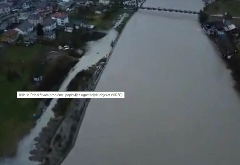 Izlila se Drina: Poplavljen ugostiteljski objekat (VIDEO)