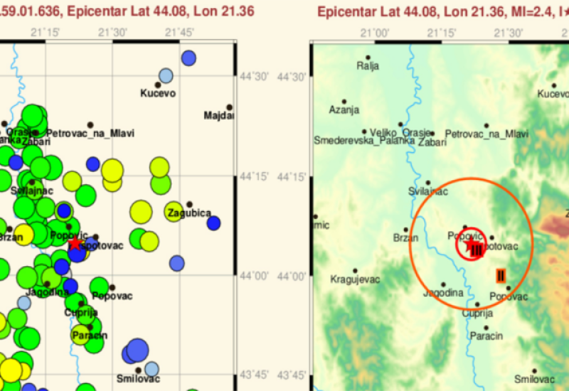 Blaži zemljotres pogodio Srbiju