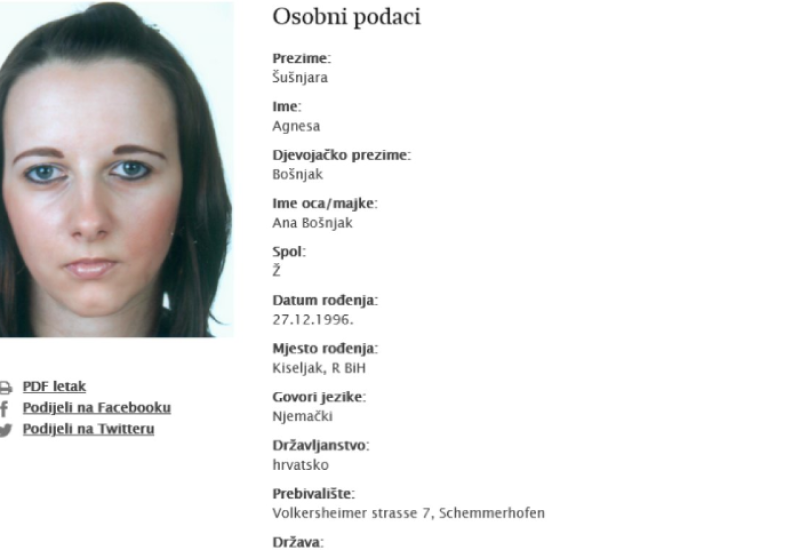 Hrvatica iz BiH nestala u Njemačkoj