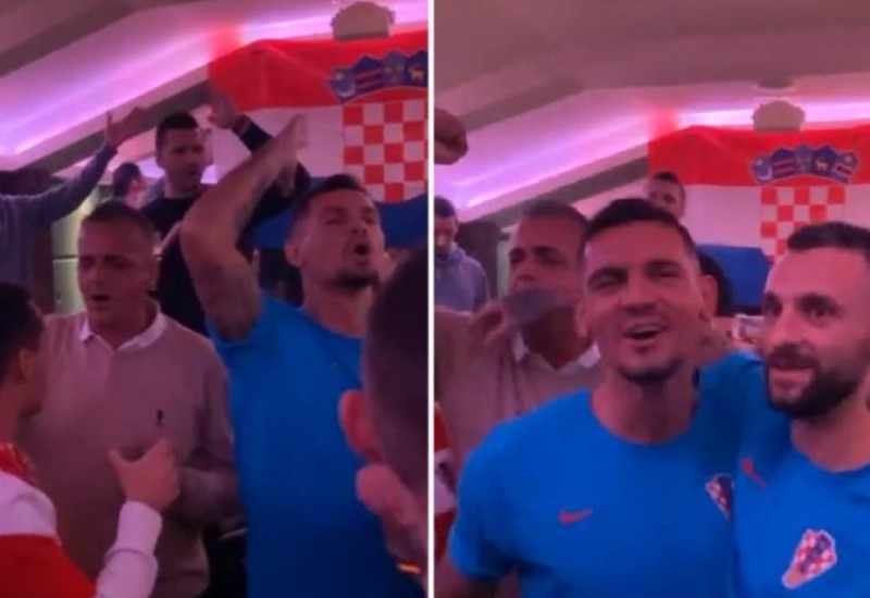 Fudbaleri Hrvatske slavili uz Tompsona i salutirali "Za dom spremni" (VIDEO)